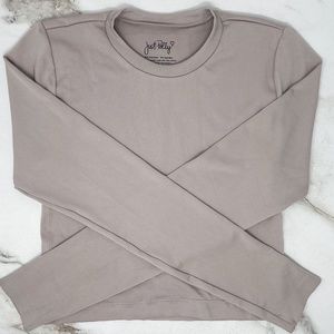 Just Polly Crop Long-Sleeve Shirt